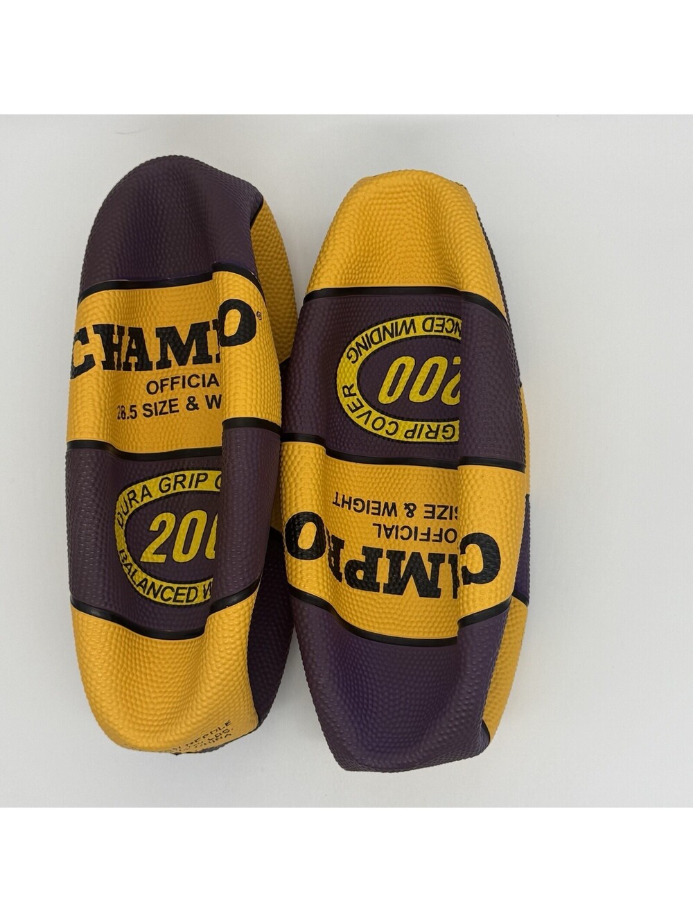 Lot of 2 Champro Dura-Grip 200 Basketballs - Purple & Gold - Intermediate 28.5"